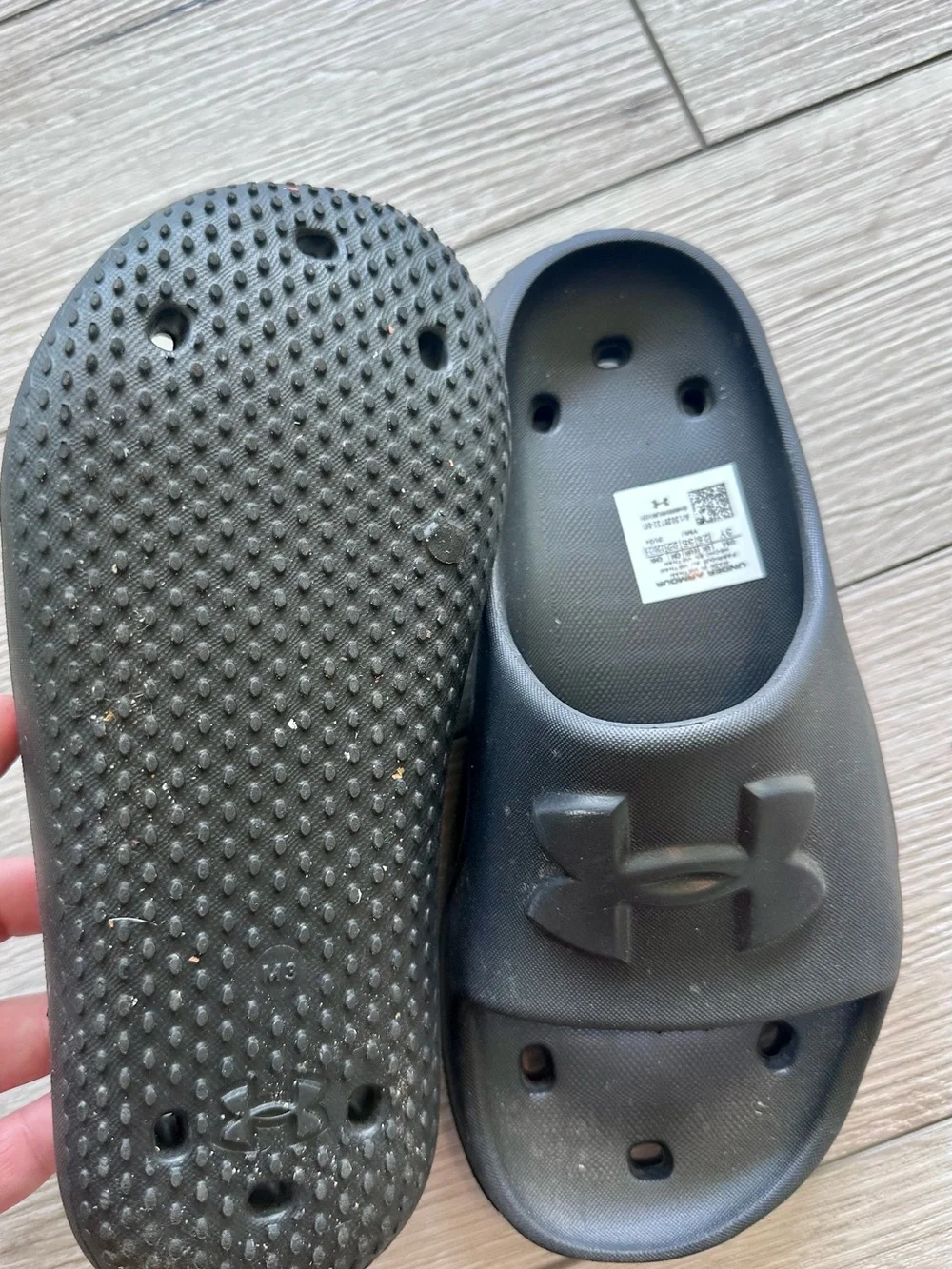 Under Armour Kids Black Slide Sandals with Logo